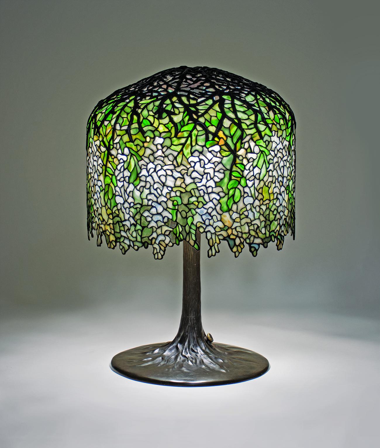 Tiffany Studios  White Wisteria  Table Lamp 1