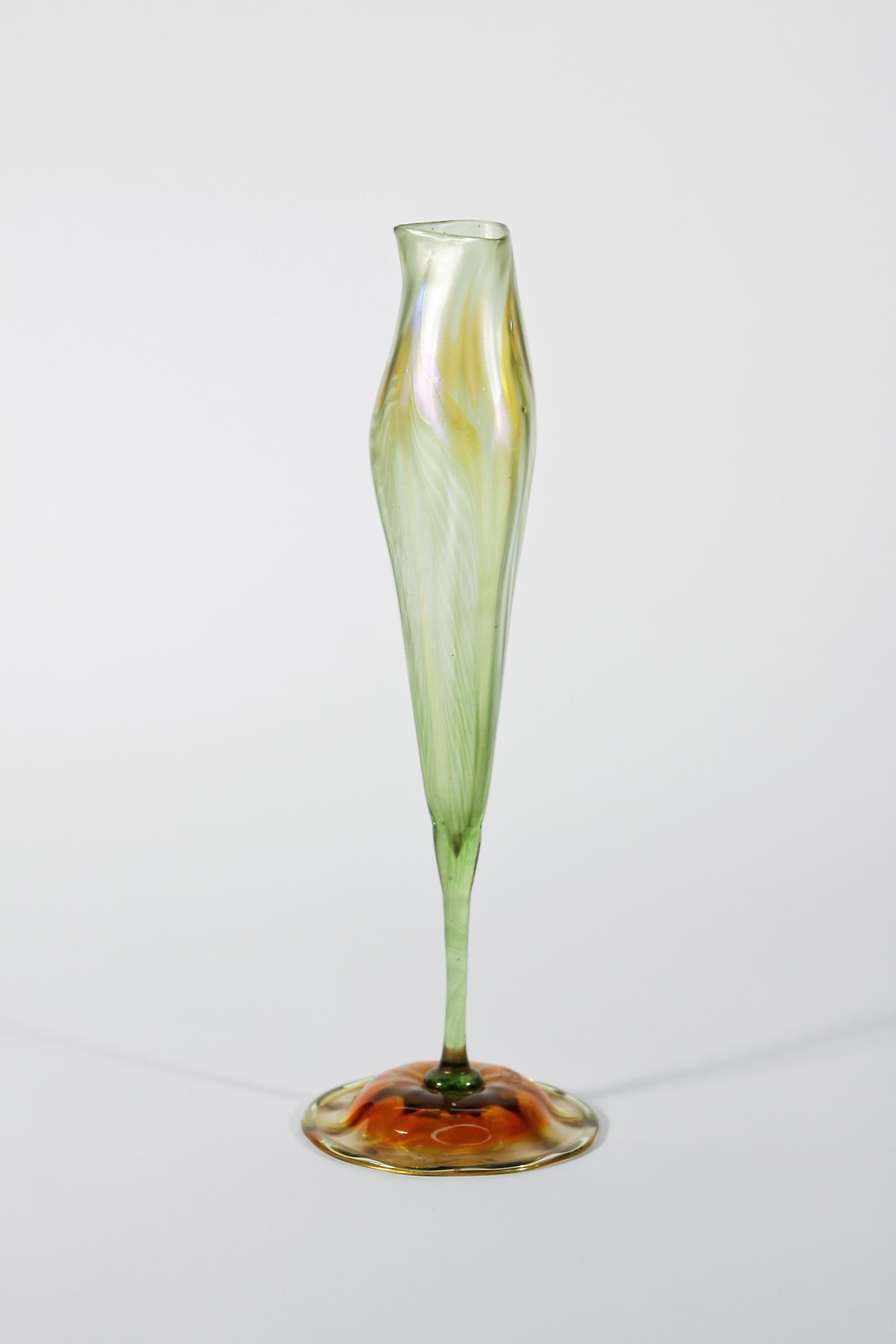 Tiffany Favrile Glass  Calyx Flower Form Vase 1