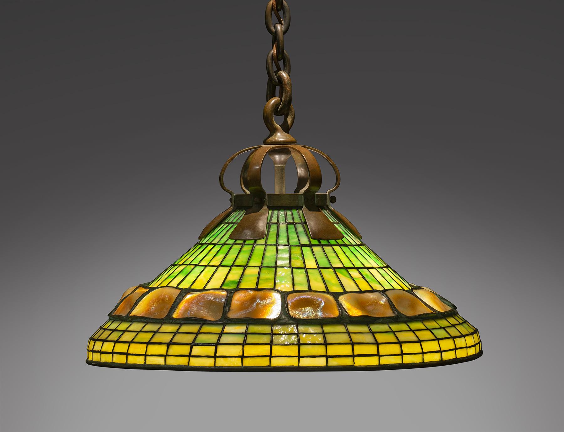 Tiffany Studios  Turtle Back Border Hanging Shade 1