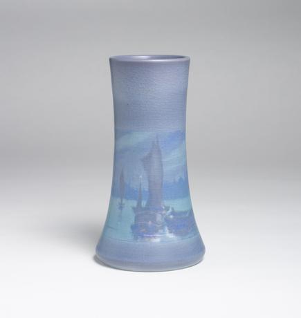 Fred Rothenbusch  for Rookwood Pottery  Scenic Vellum Harbor Vase 1