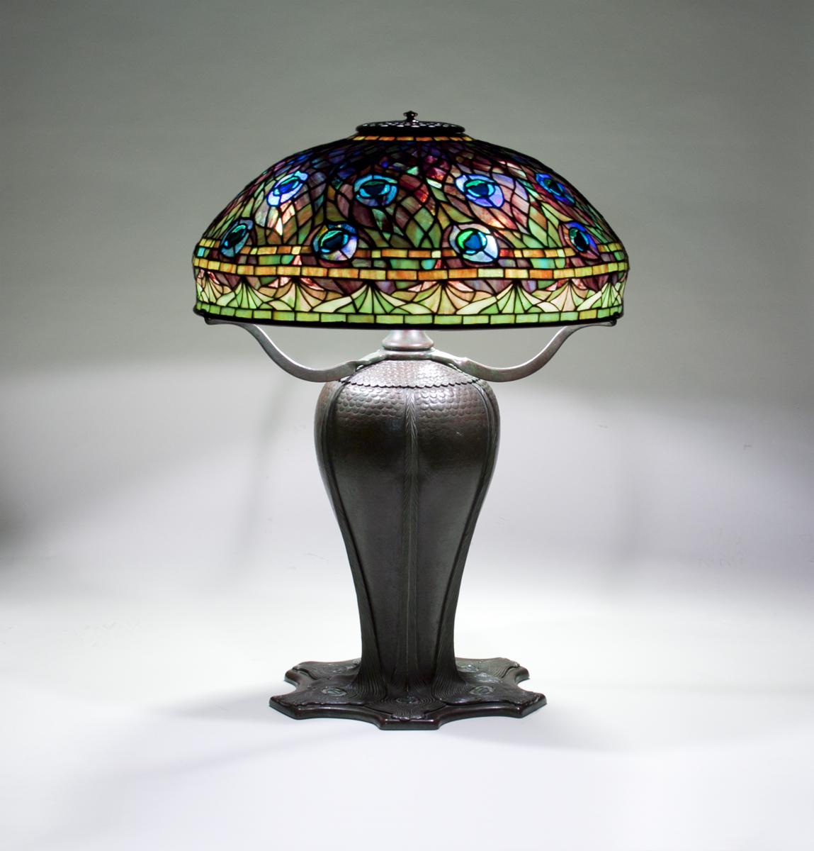 Tiffany Studios  Rare Peacock Table Lamp 1