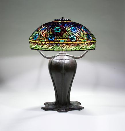 Tiffany Studios  Rare Peacock Table Lamp 2