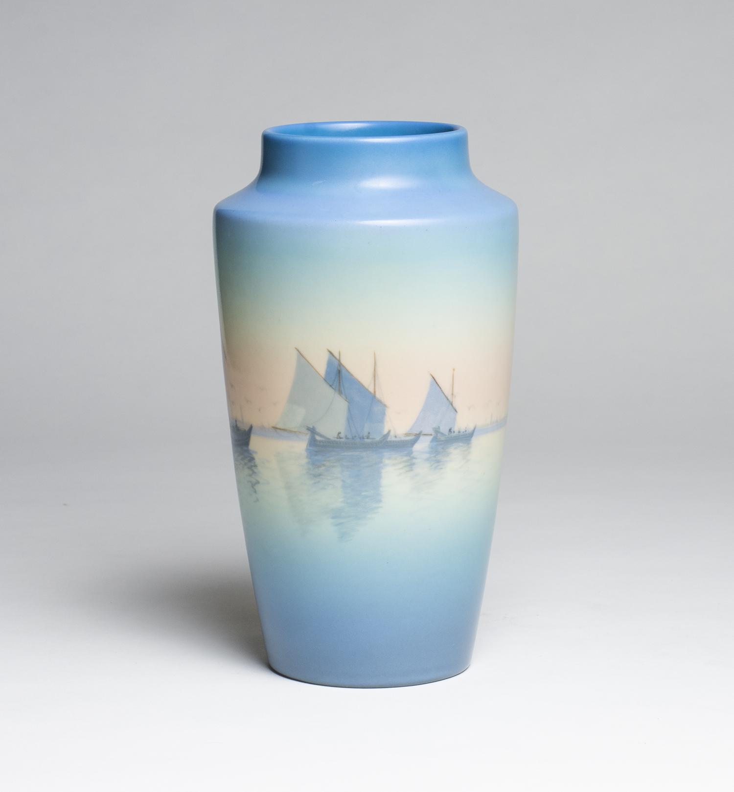 Carl Schmidt for Rookwood Pottery  Vellum Harbor Vase 1