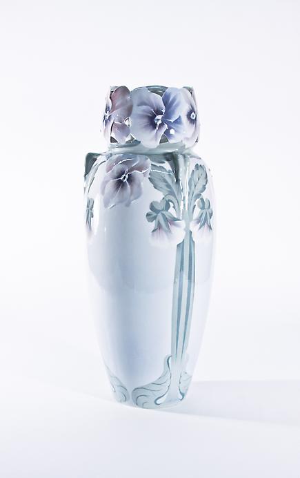 Rorstrand  Monumental Vase Modeled with Pansies 1