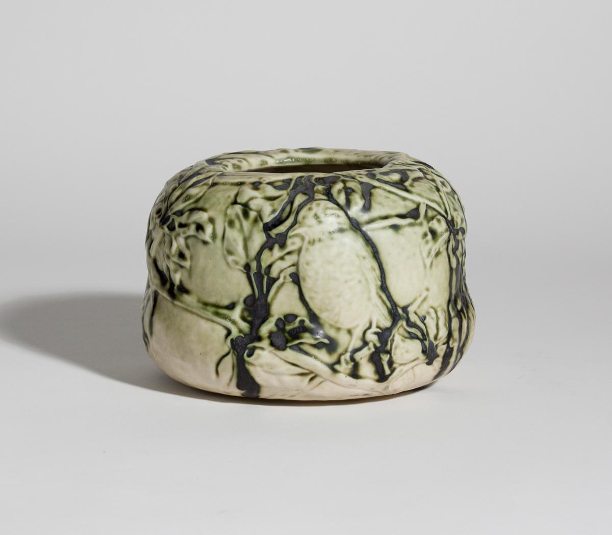 Tiffany Favrile Pottery  Bowl with Songbirds 1