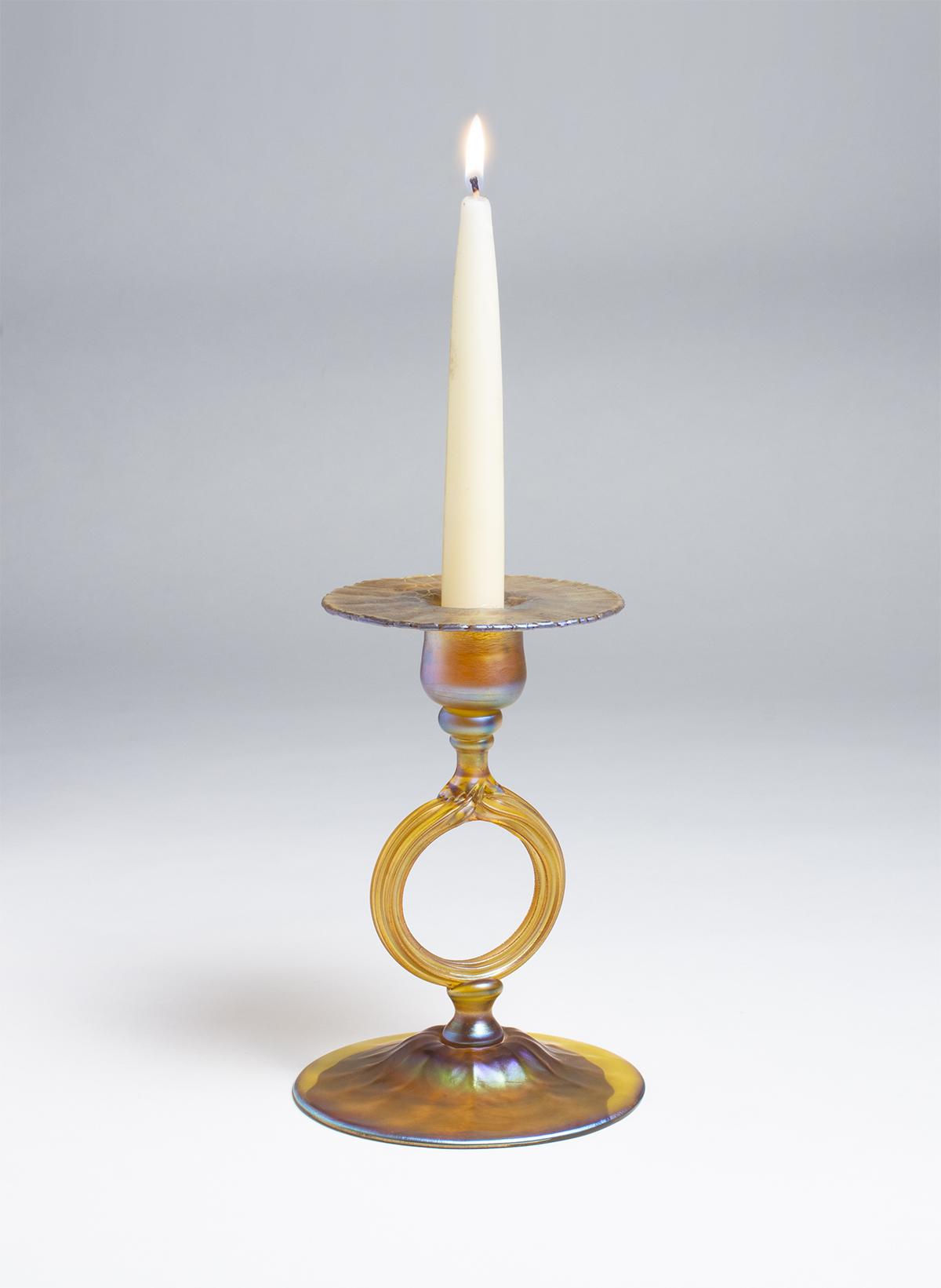 Tiffany Favrile Glass  Candlestick 3