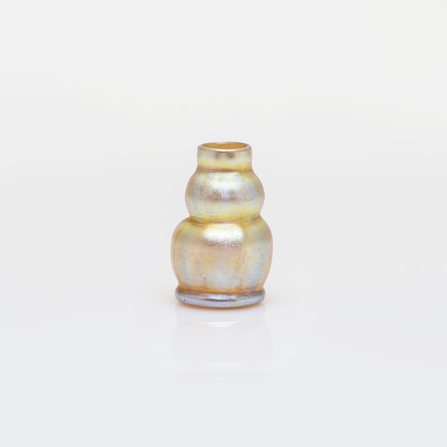 Tiffany Favrile Glass  Miniature Gold Iridescent Vase 2