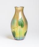 Tiffany Favrile Glass  Gold Iridescent Vase with Intaglio Leaves