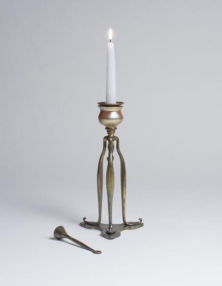 Tiffany Studios  Candlestick with Favrile Glass Candle Cup 1