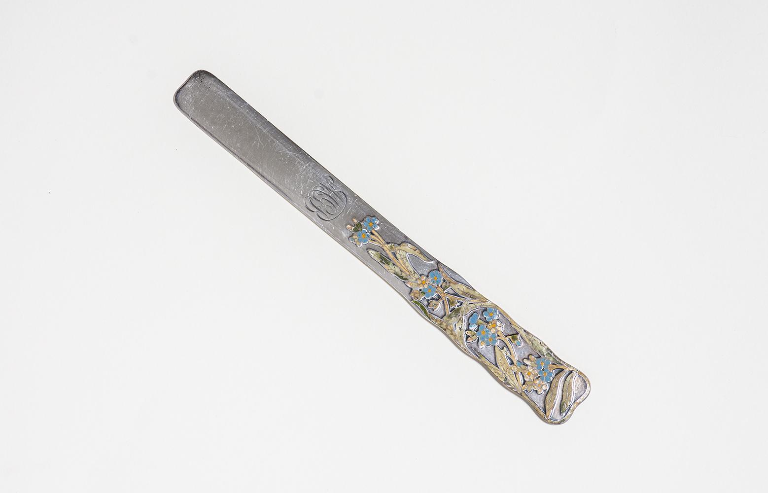 Tiffany & Co.  Sterling Silver and Enamel Paper Knife 1